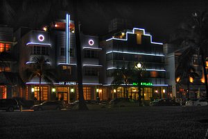 South Beach Hotels at night